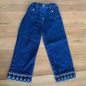 Sergent Major Dark Blue Embroidered Cropped Jeans 4T